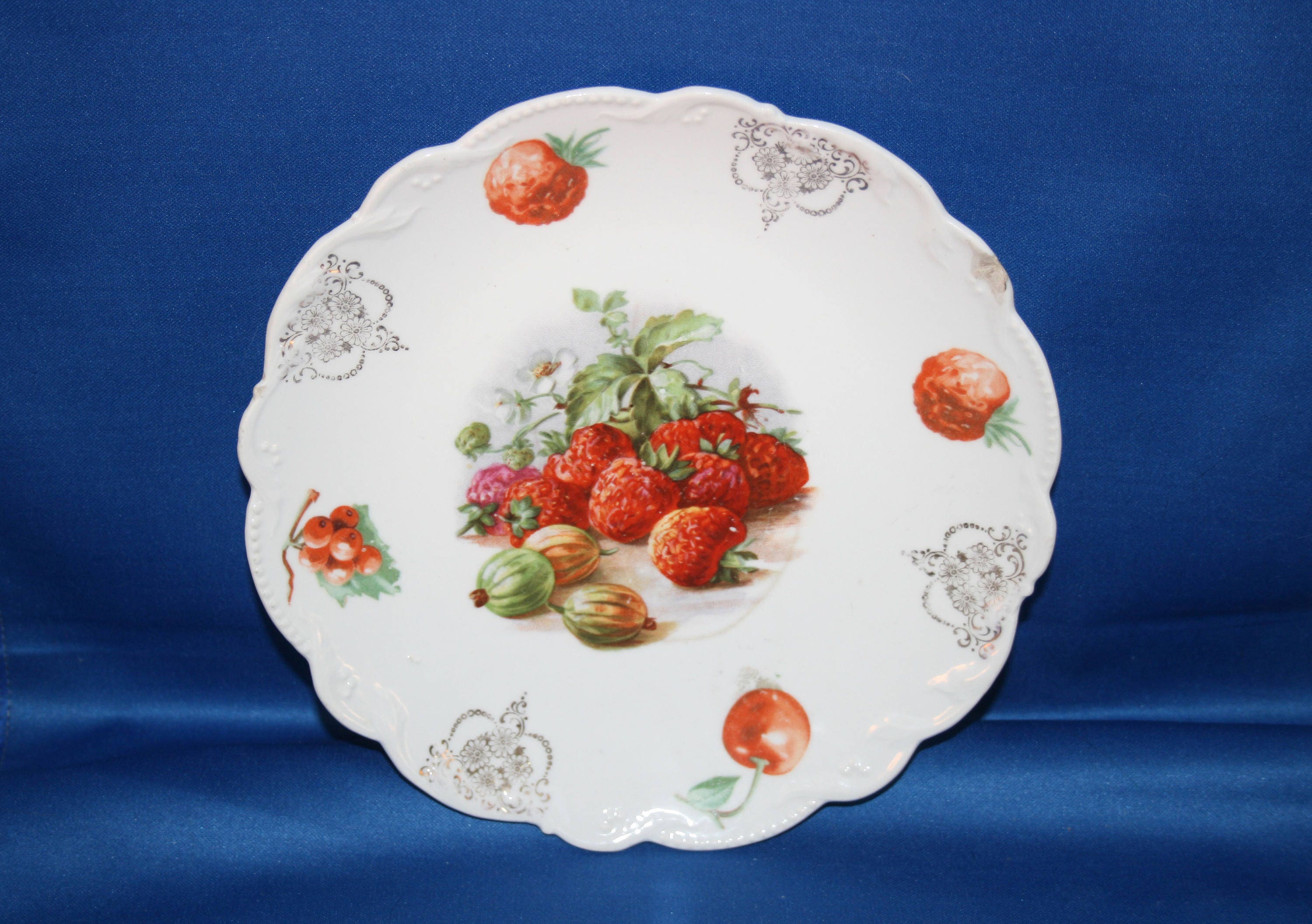 Antique Fruit Pattern Dessert Plate Made in Germany 1887 to 1949