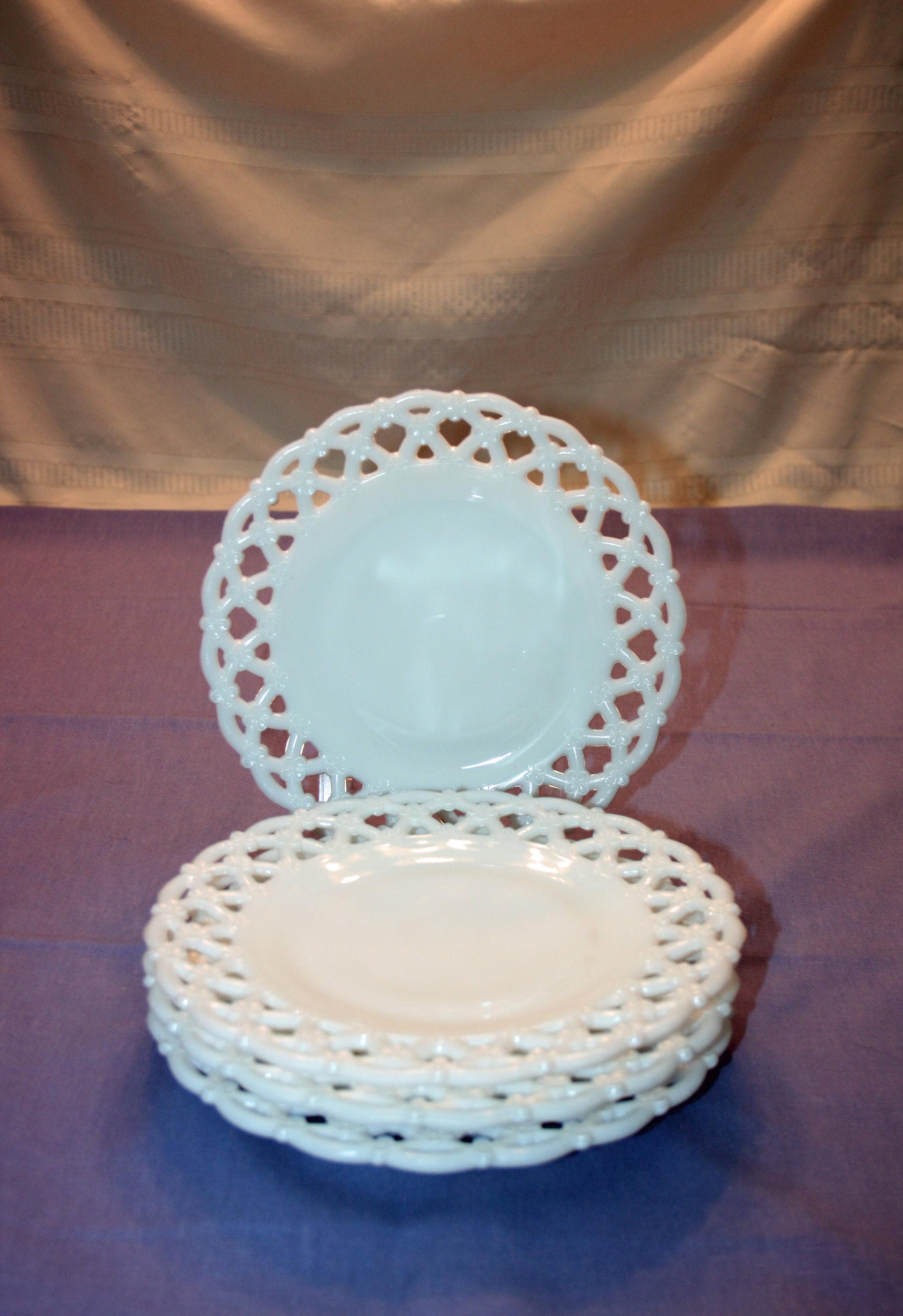 Vintage Westmoreland Milk Glass Luncheon Plate Me Not pattern