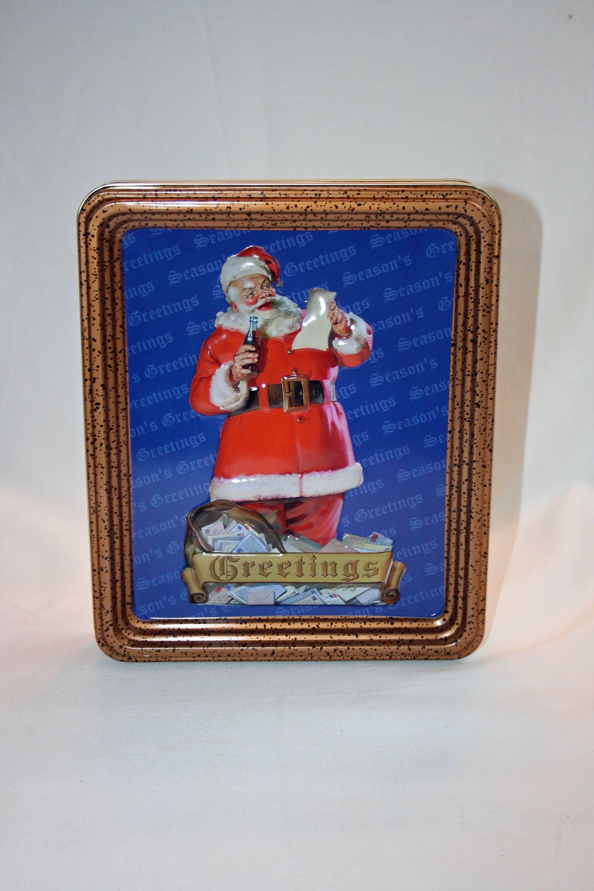 Vintage Coca-Cola Frame Christmas Santa Tin Collectors Tin | Etsy