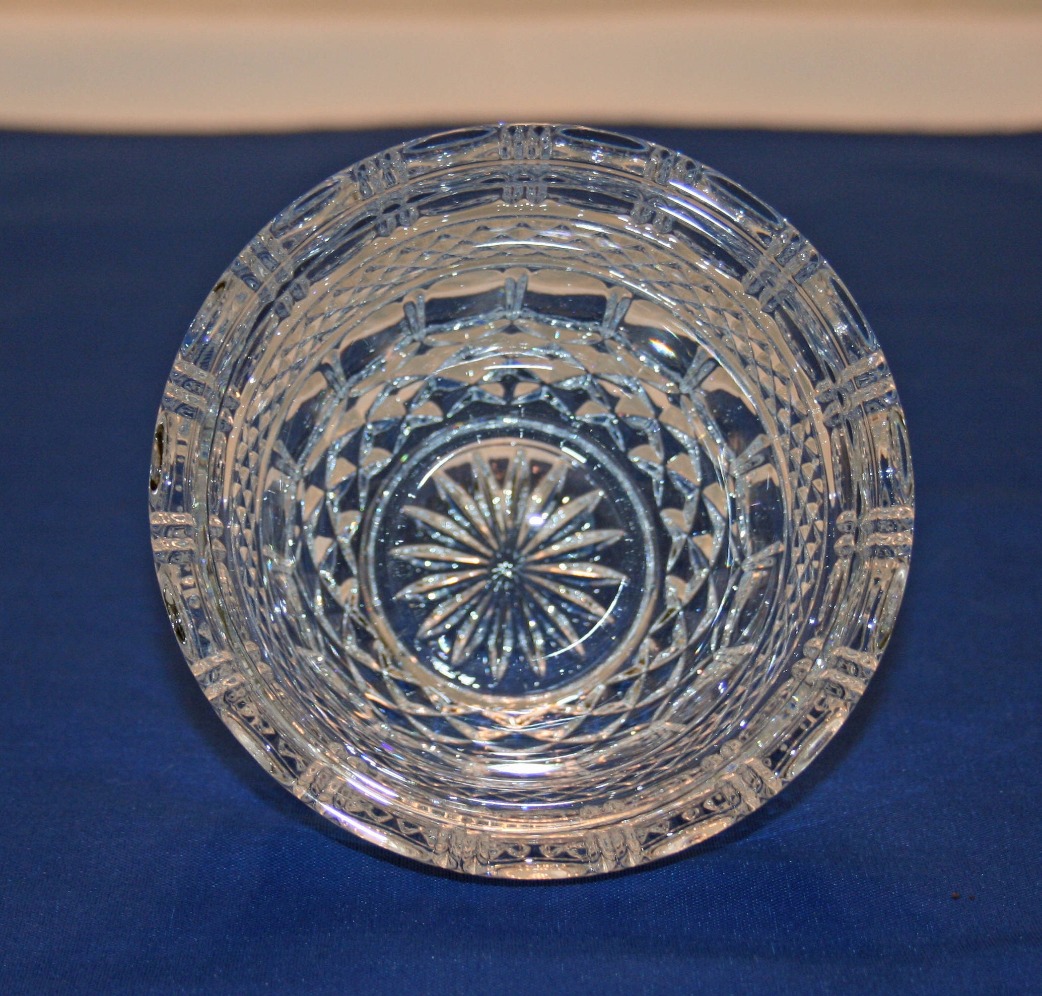 Vintage Fluted Crystal Dessert Dish Candy Bowl Nut Bowl Fruit Bowl