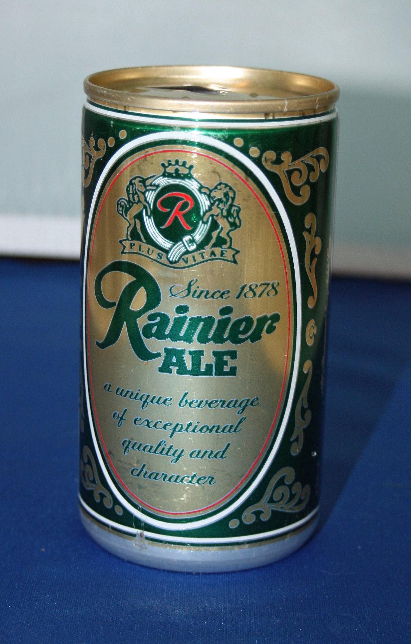 Vintage Rainier Ale Beer Can Aluminum Opened Pull Tab Rainier Brewing
