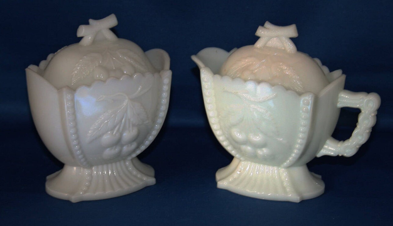 Antique Westmoreland Specialty Company Milk Glass Grape Cherry