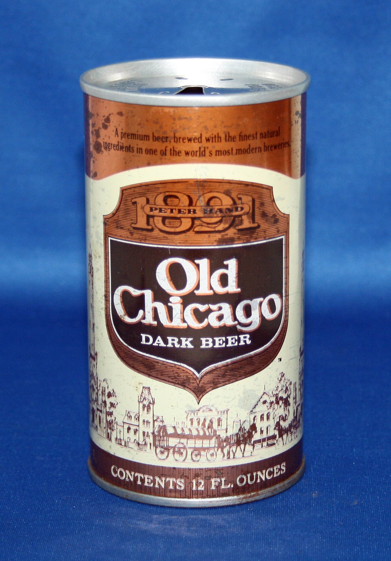 Vintage Old Chicago Dark Beer Can Pull Tab Steel Peter Hand Brewing Co