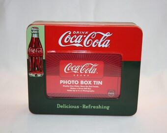 Vintage Coca-Cola Photo Box Tin Coke Bottle Collector’s Tin - Coca Cola Collectible Coke Memorabilia Ephemera Storage Box Tin