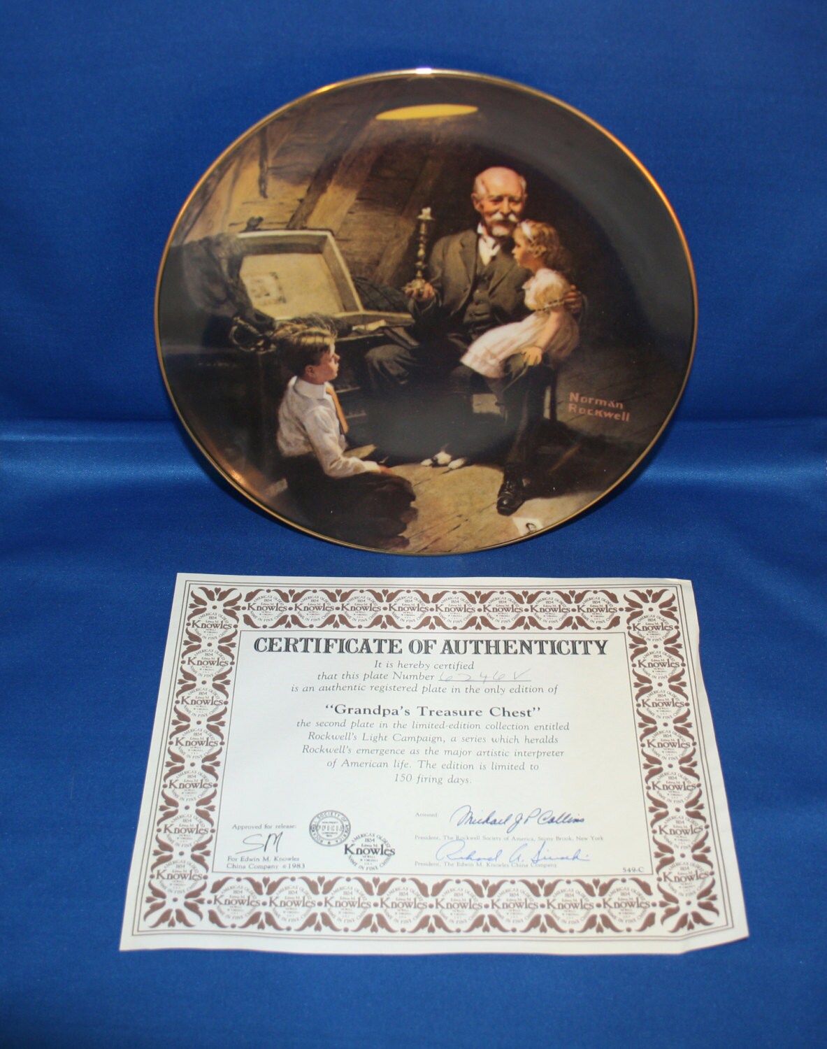 Vintage Edwin M Knowles Norman Rockwell Heritage Collectors Plate