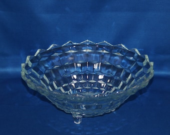 Vintage Indiana Glass  Bowl Tri-Footed Whitehall Colony Salad Serving Bowl 1960's Candy Bowl Trinket Dish