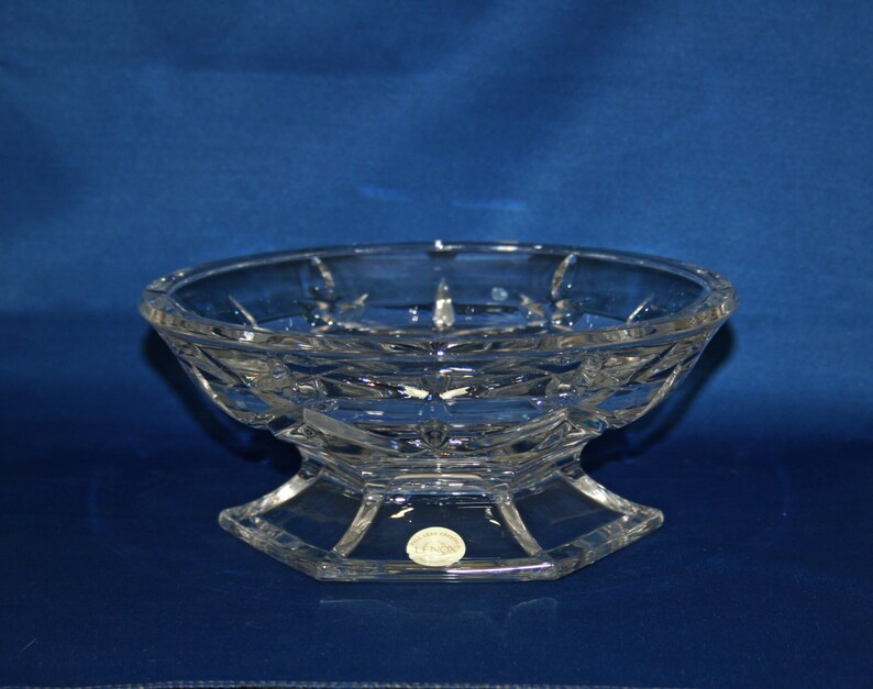 Vintage Lenox Pedestal Dish Hexagon Base Crystal Bowl Candy Dish Nut