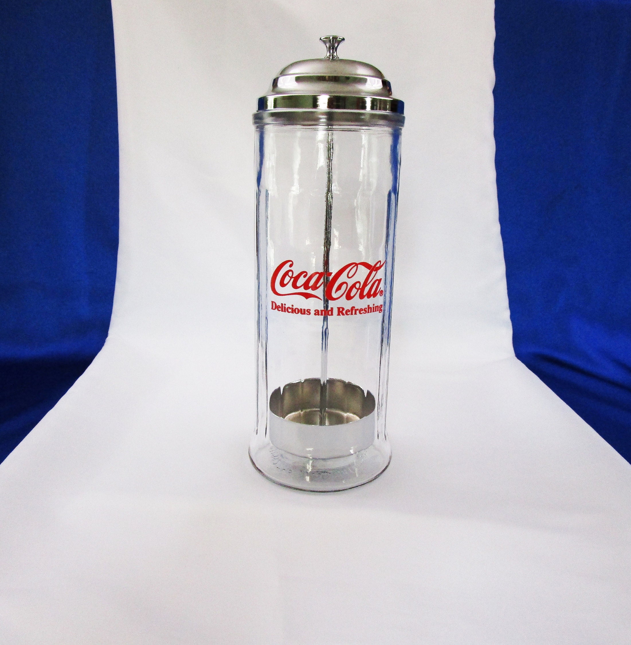 Sold at Auction: Vintage Glass Straw Dispenser