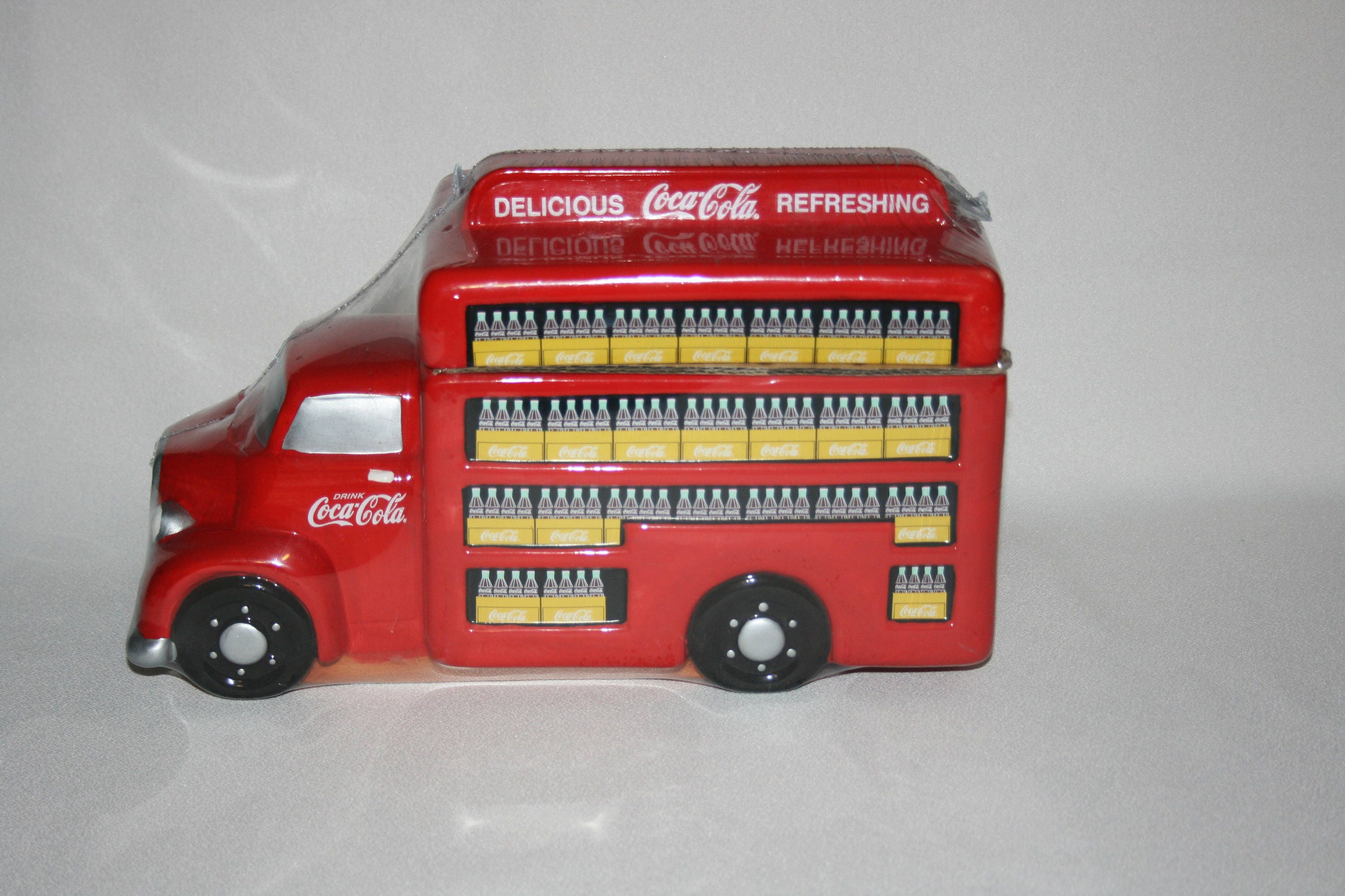 Coca Cola Hand Painted Red Delivery Truck Ceramic Cookie ...