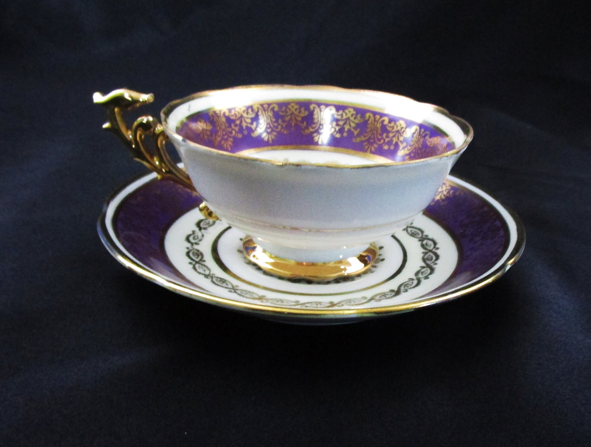 Rare Vintage SAJI Teacup and Saucer Fancy China Made in Japan Saji