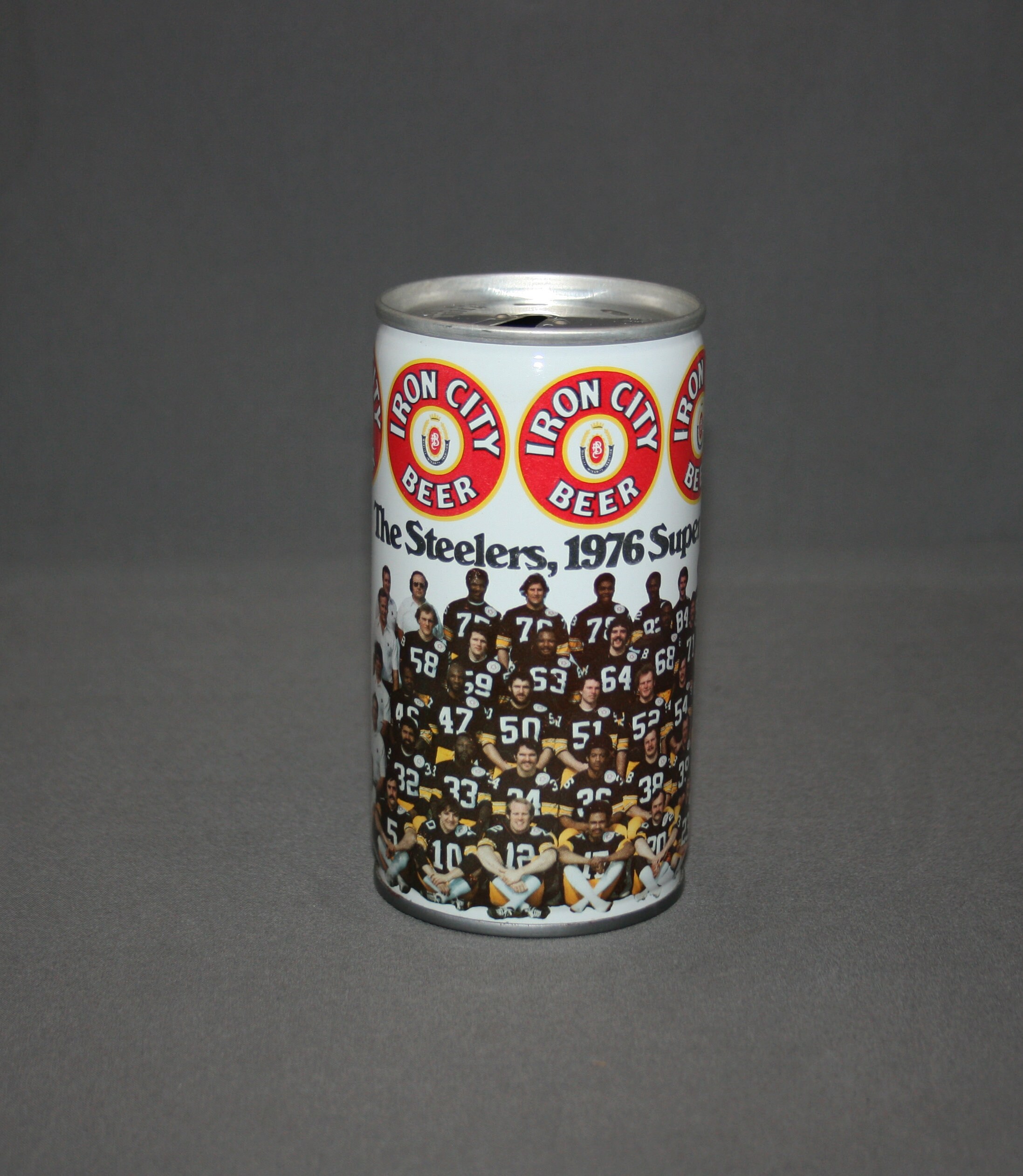 Vintage Iron City Beer Steelers 1976 Super Bowl Champs Steel Can Pull