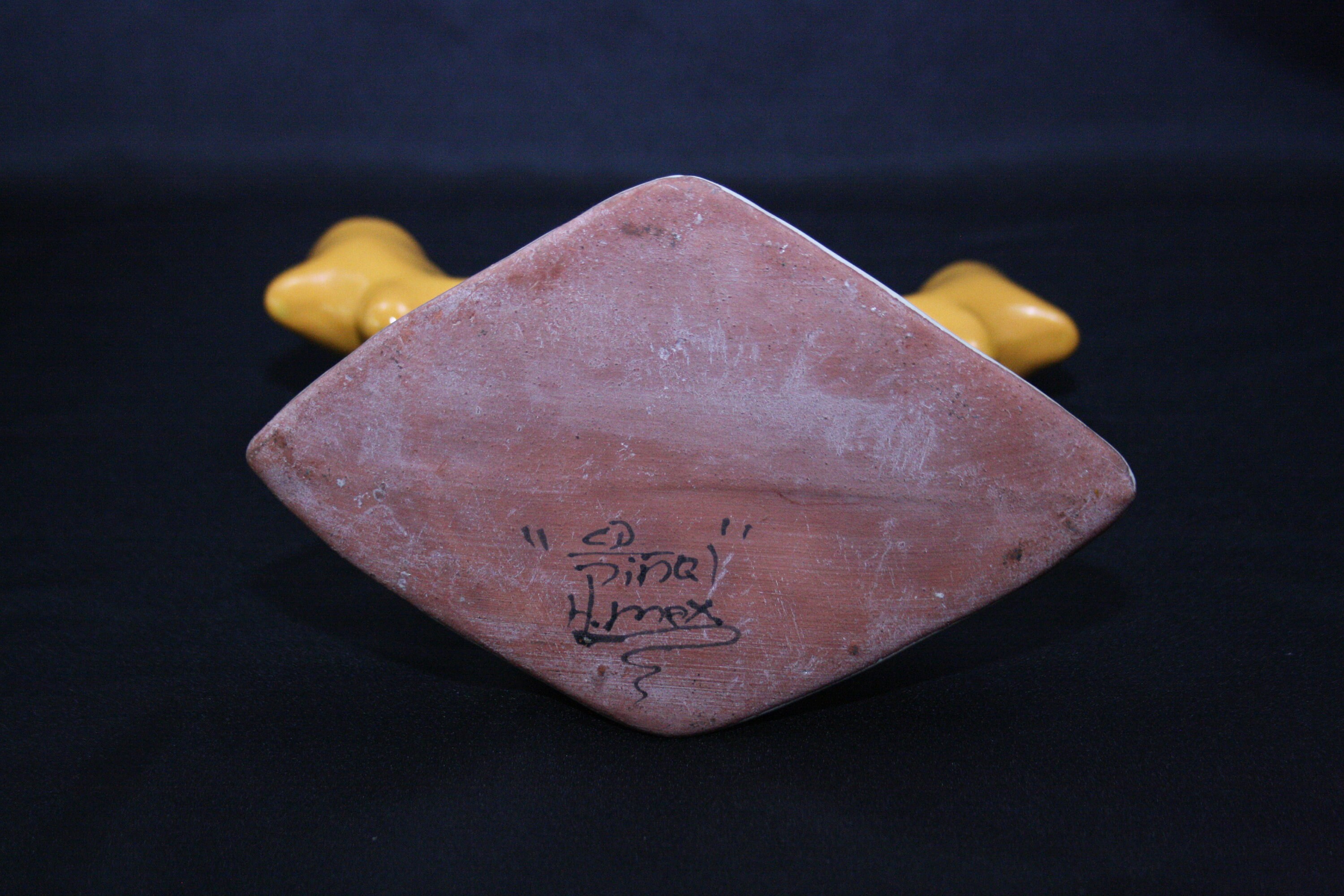 Vintage Mexican Earthenware Candelabra Signed Pinal Mexico Hand Made