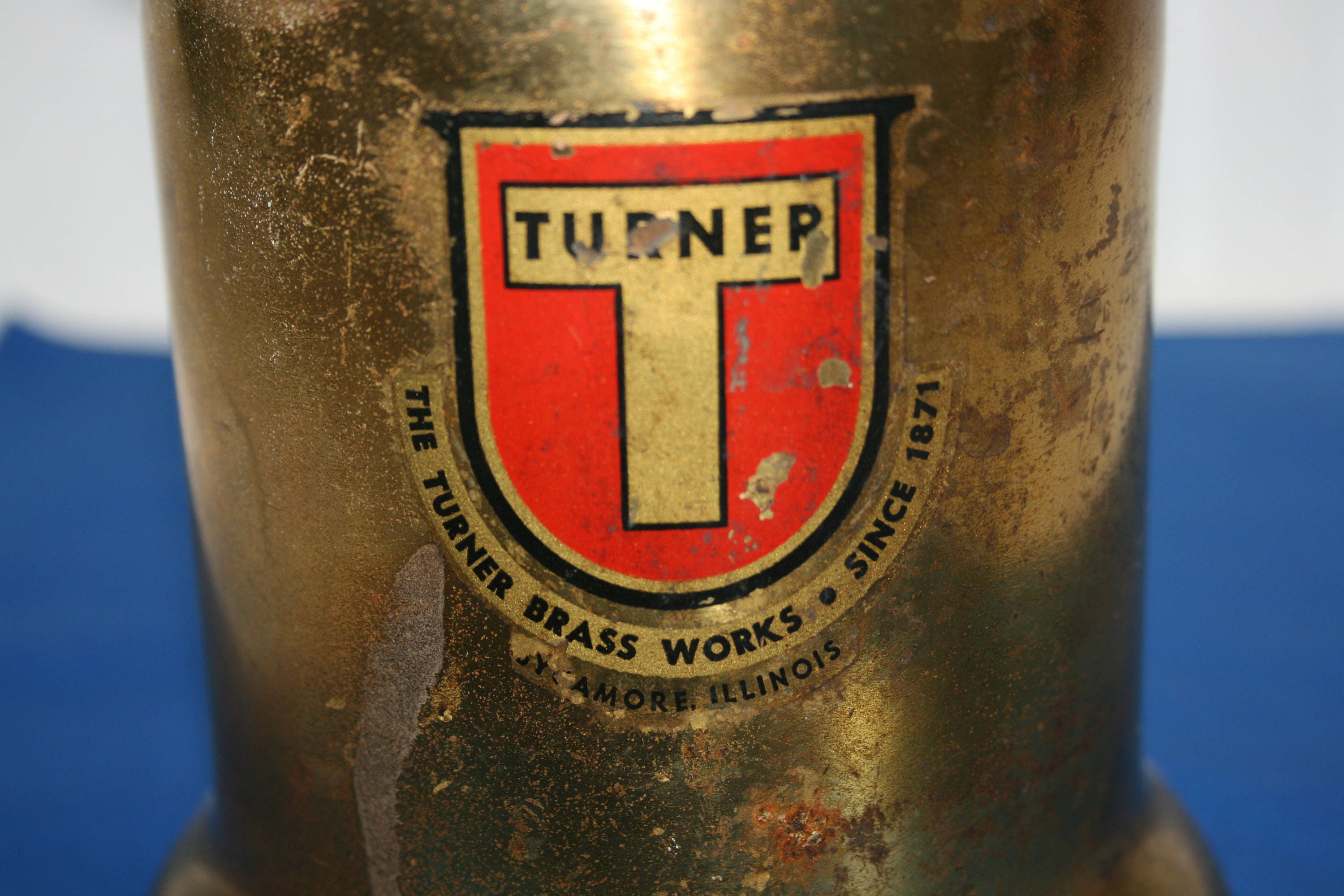 Vintage Turner Brass Works model 30AT Blow Torch with Label and Heat