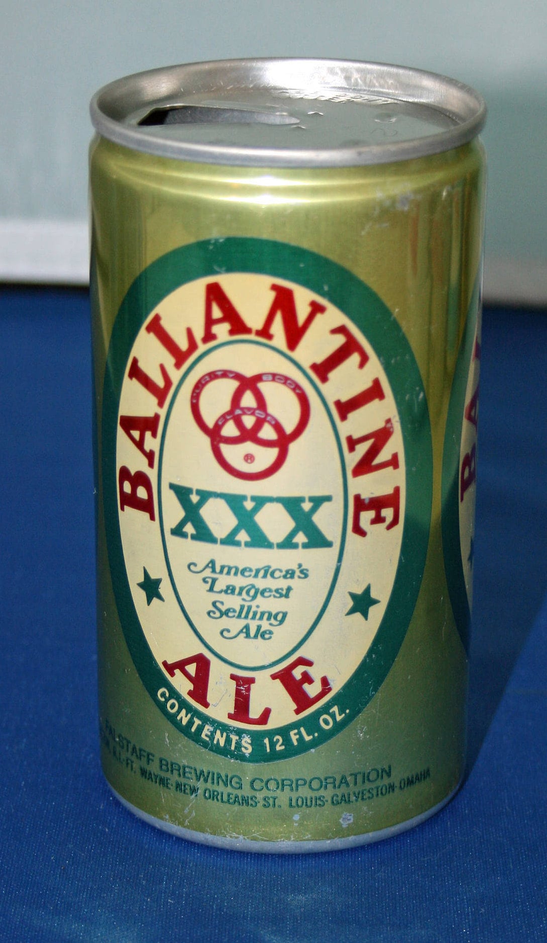 Vintage Ballantine XXX Ale Aluminum Beer Can 12 Fl Oz Pull Tab Opened Barware Breweriana