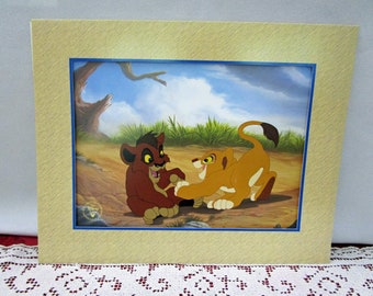 Vintage Disney Lion King II Simba’s Pride Commemorative Lithograph, Disney Store Exclusive Collectible Simba Kiara