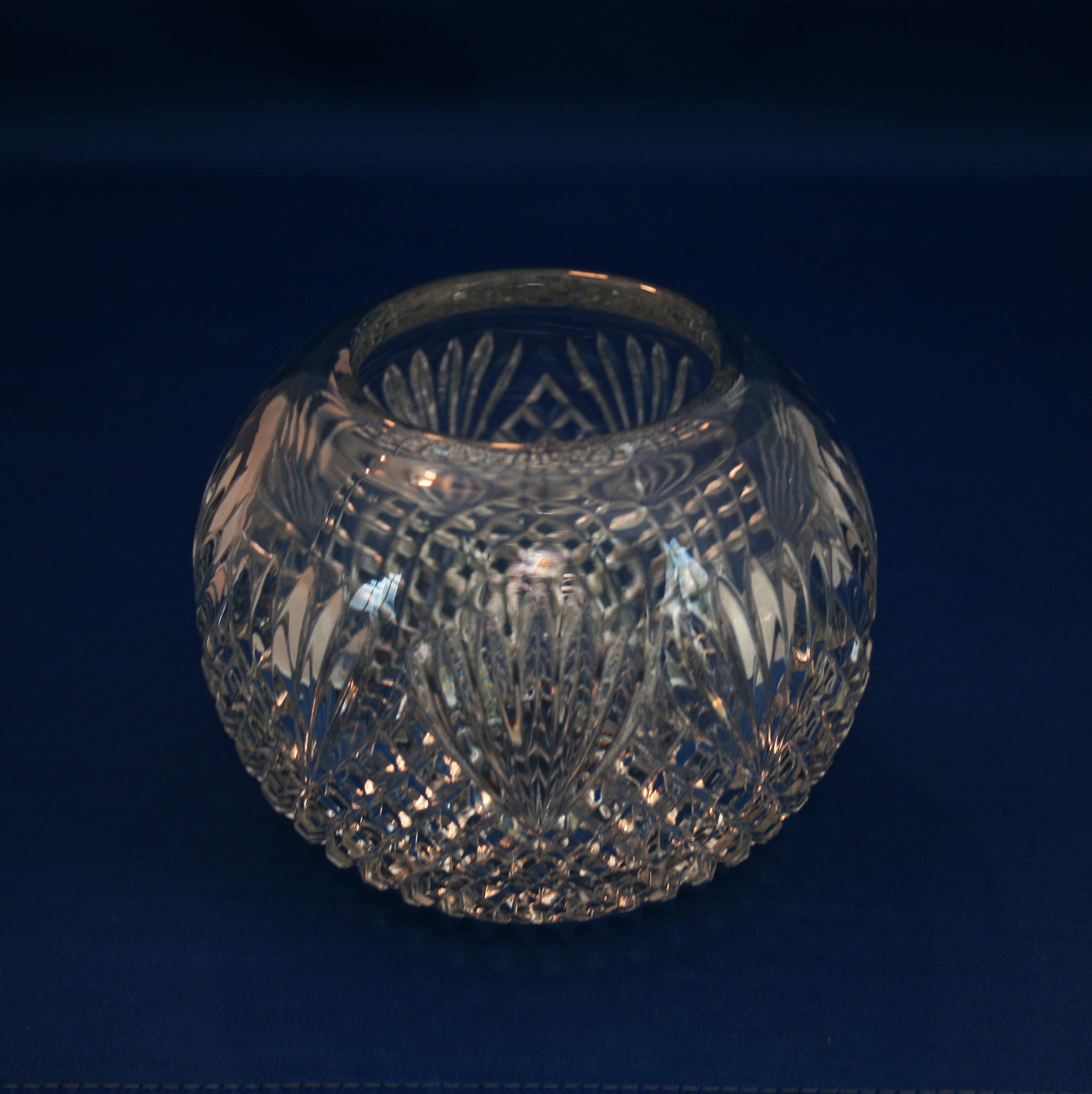 Antique Model Flint Glass Co EAPG Flint Shepherds Plaid Rose Bowl Vase