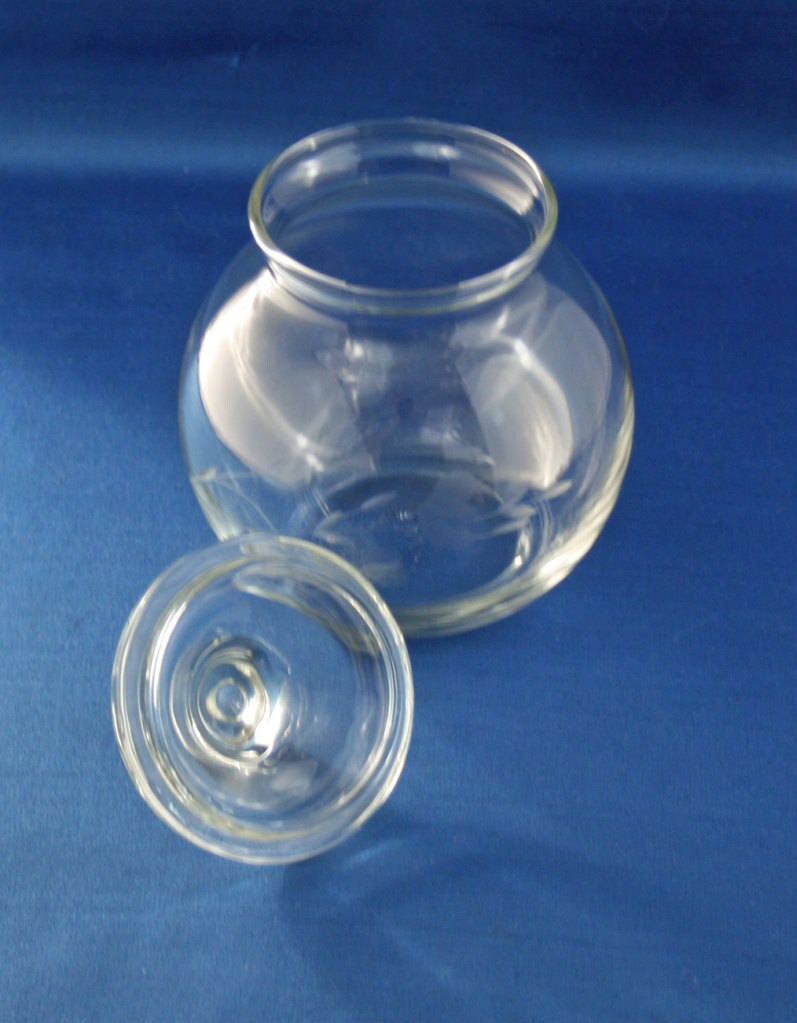 Vintage Princess House Heritage Crystal Jar Cotton Ball Lidded Jar