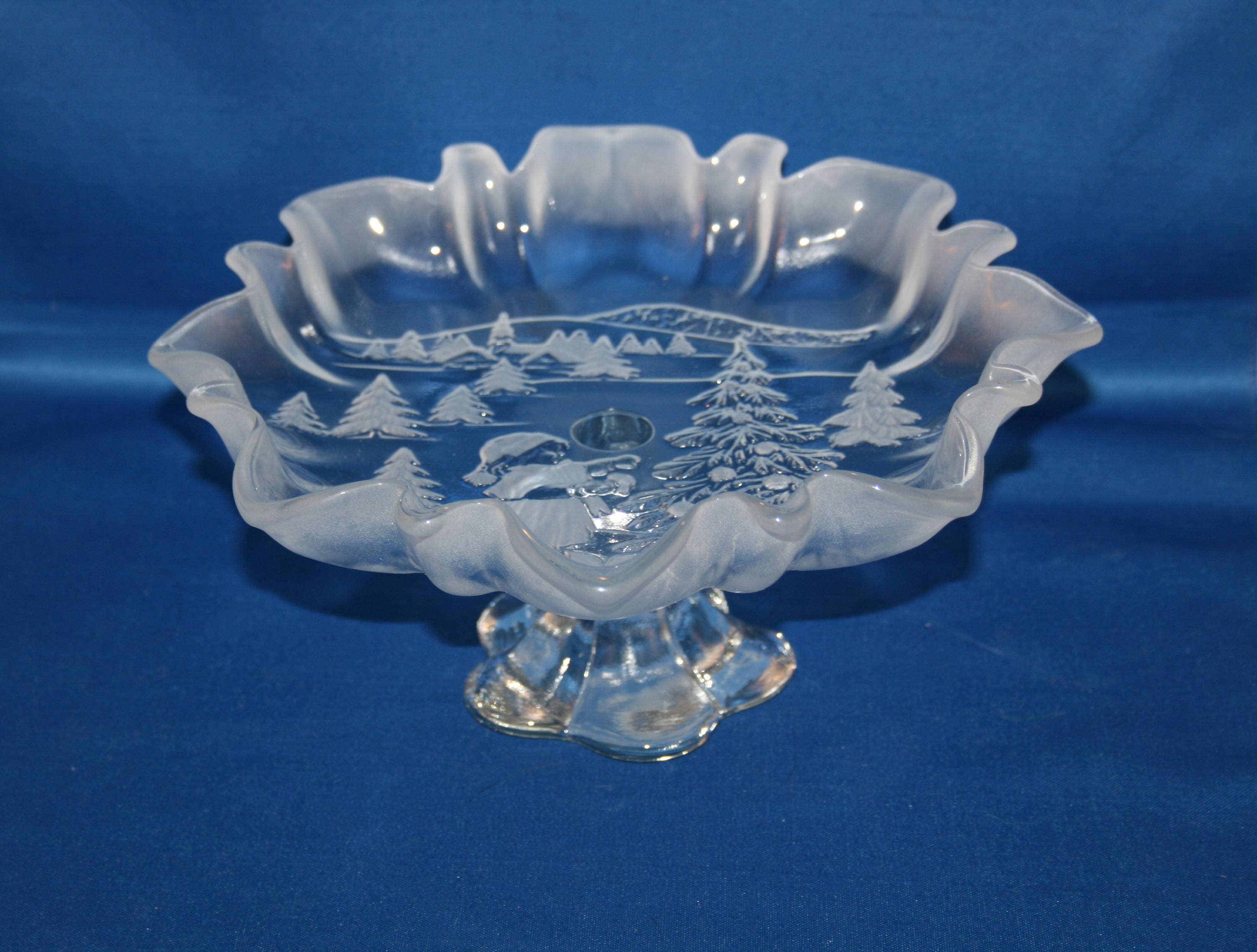 Vintage Mikasa Crystal Christmas Bon Bon Dish Made in Germany No SA 600