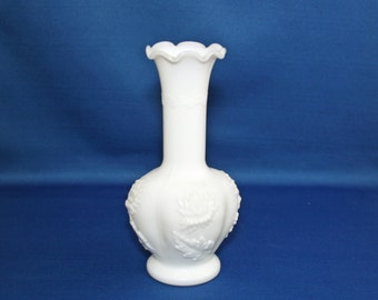 Vintage Milk Glass Bud Vase Imperial Glass Co Chrysanthemum Milk Glass Bud Vases Circa 1950s Beautiful Flower Bud Vase