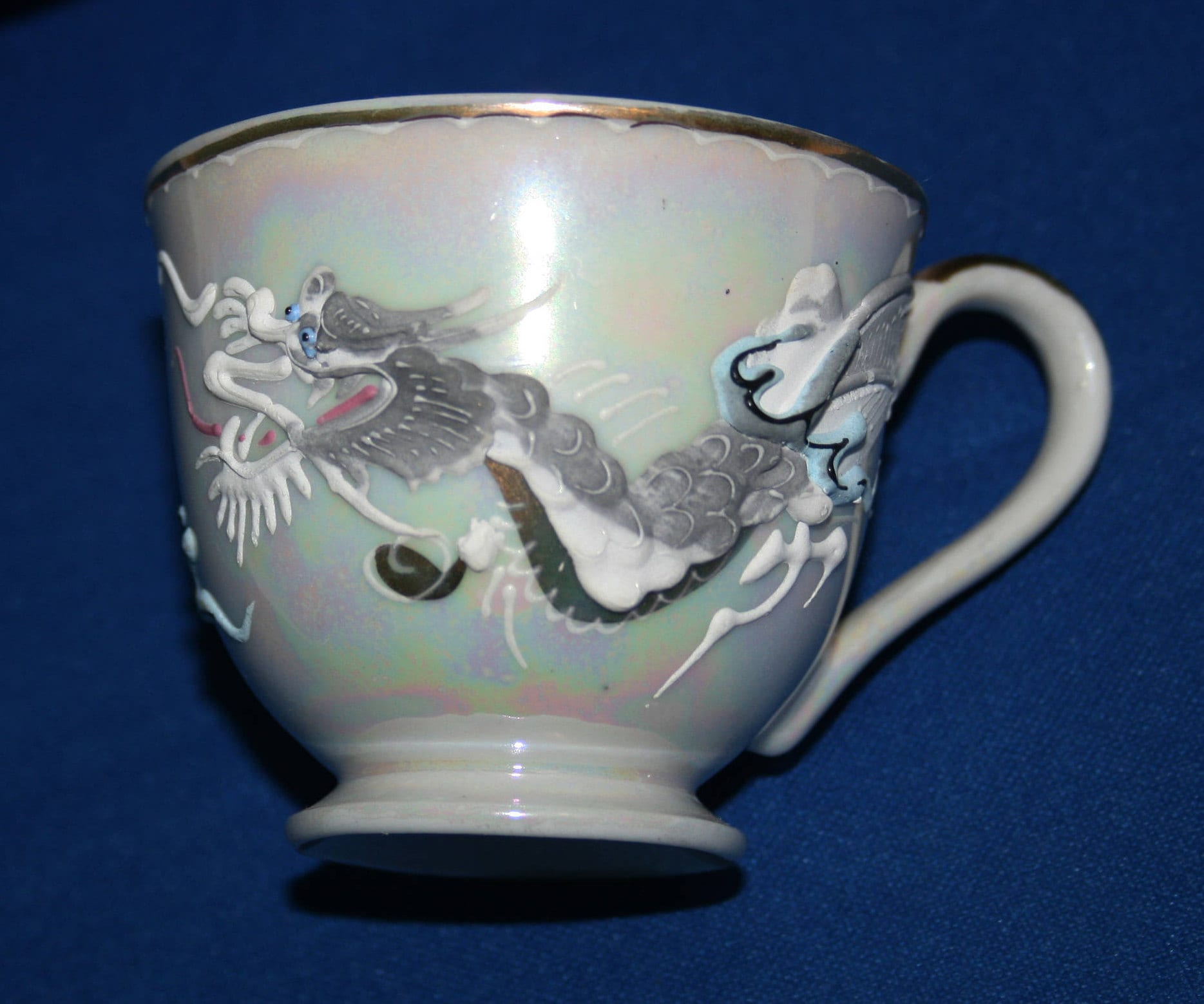 Vintage Dragonware Moriage Dragon Tea Set Tea Pot Creamer and Sugar