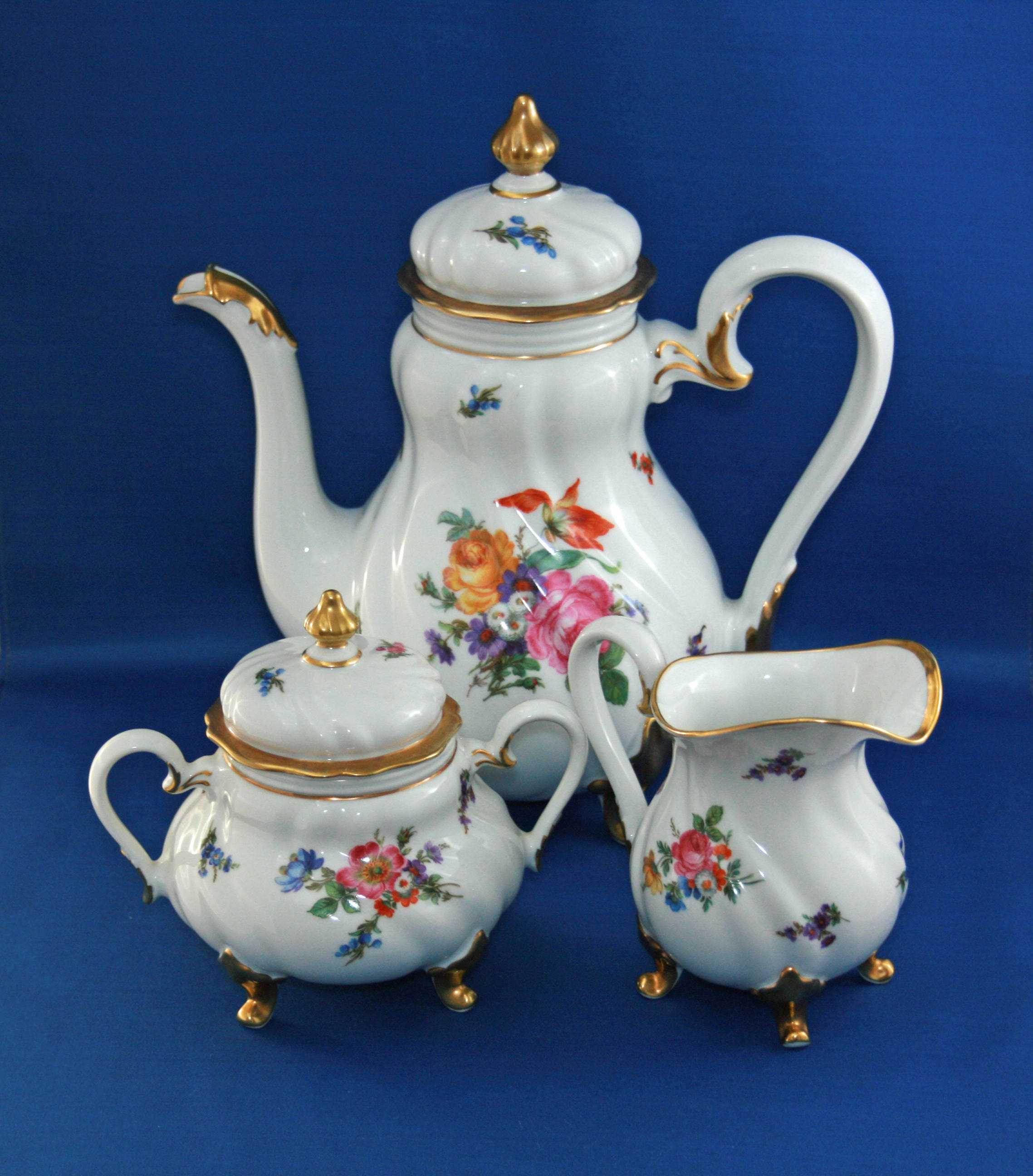 Antique Weimar China Coffee Pot Chocolate Pot Tea Pot Creamer and lidded  Sugar Bowl circa 1924 Made in Germany Coffee Pot Set Vintage