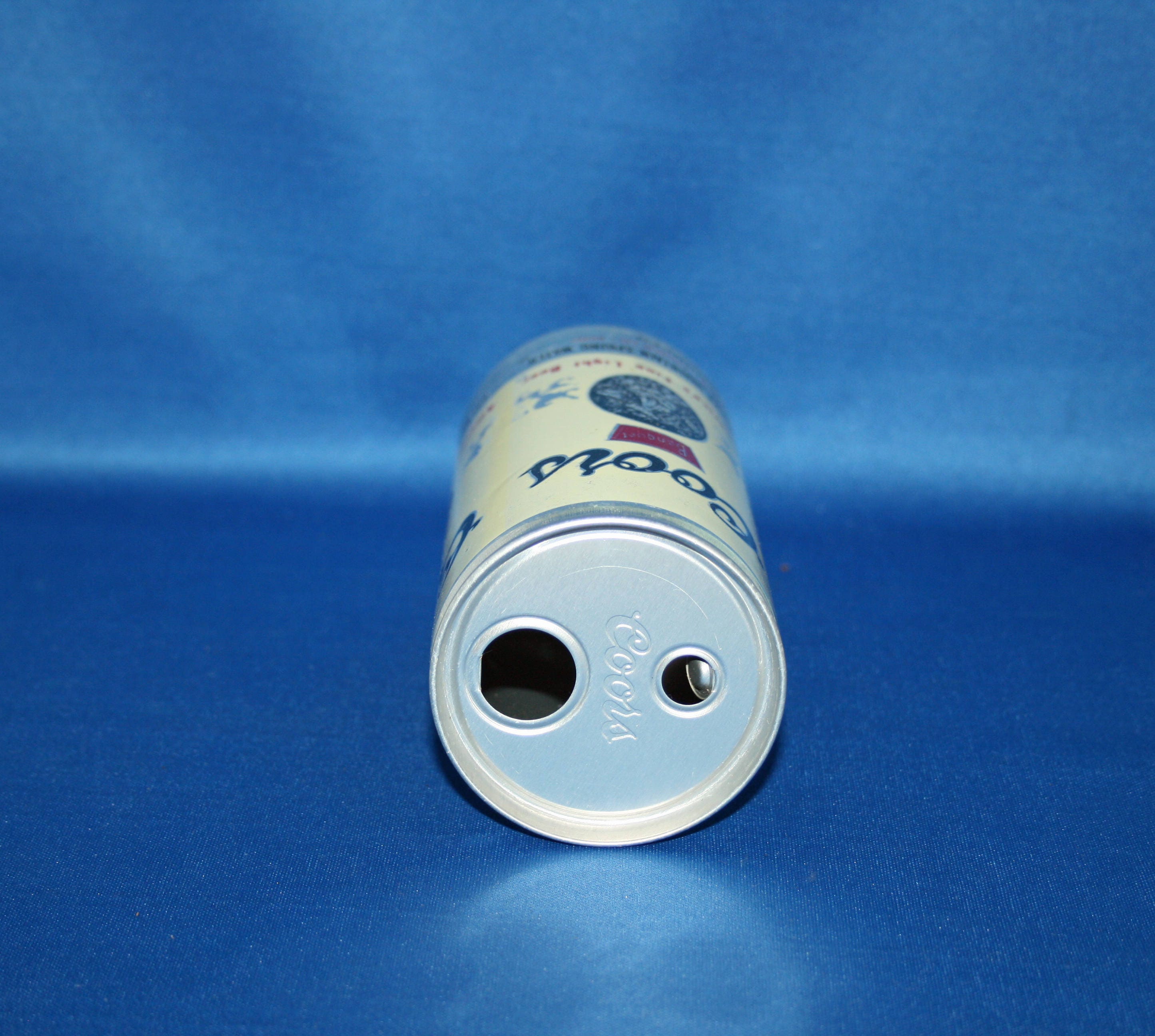 Vintage Breweriana Coors Beer Can Aluminum Push Button Top Opened Empty