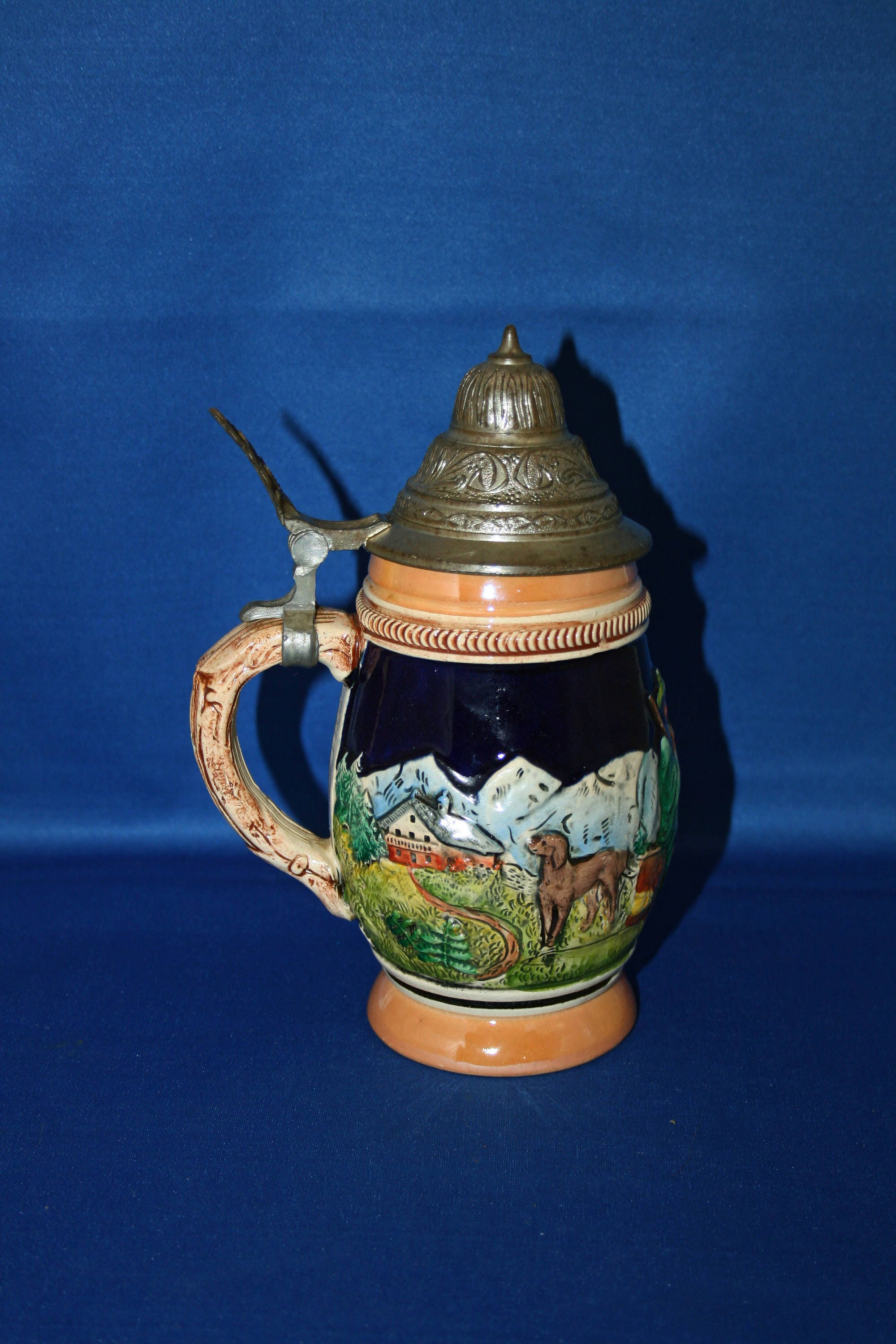 Vintage Thewalt Stoneware Lidded Beer Bulbous Stein 1198 Made in