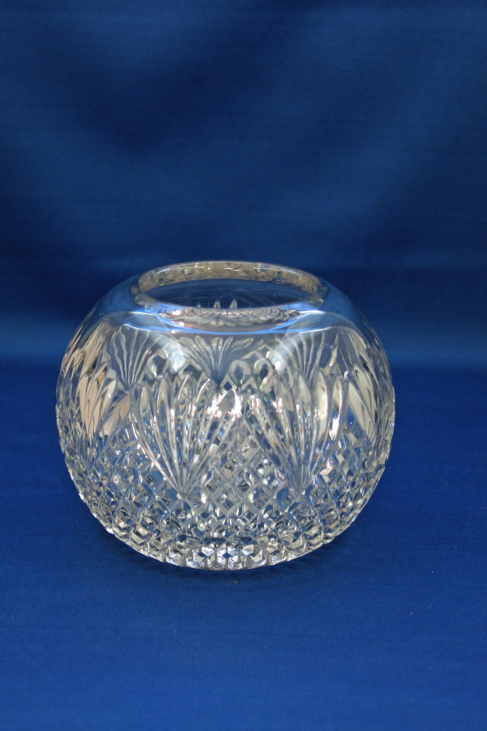 Antique Model Flint Glass Co EAPG Flint Shepherds Plaid Rose Bowl Vase