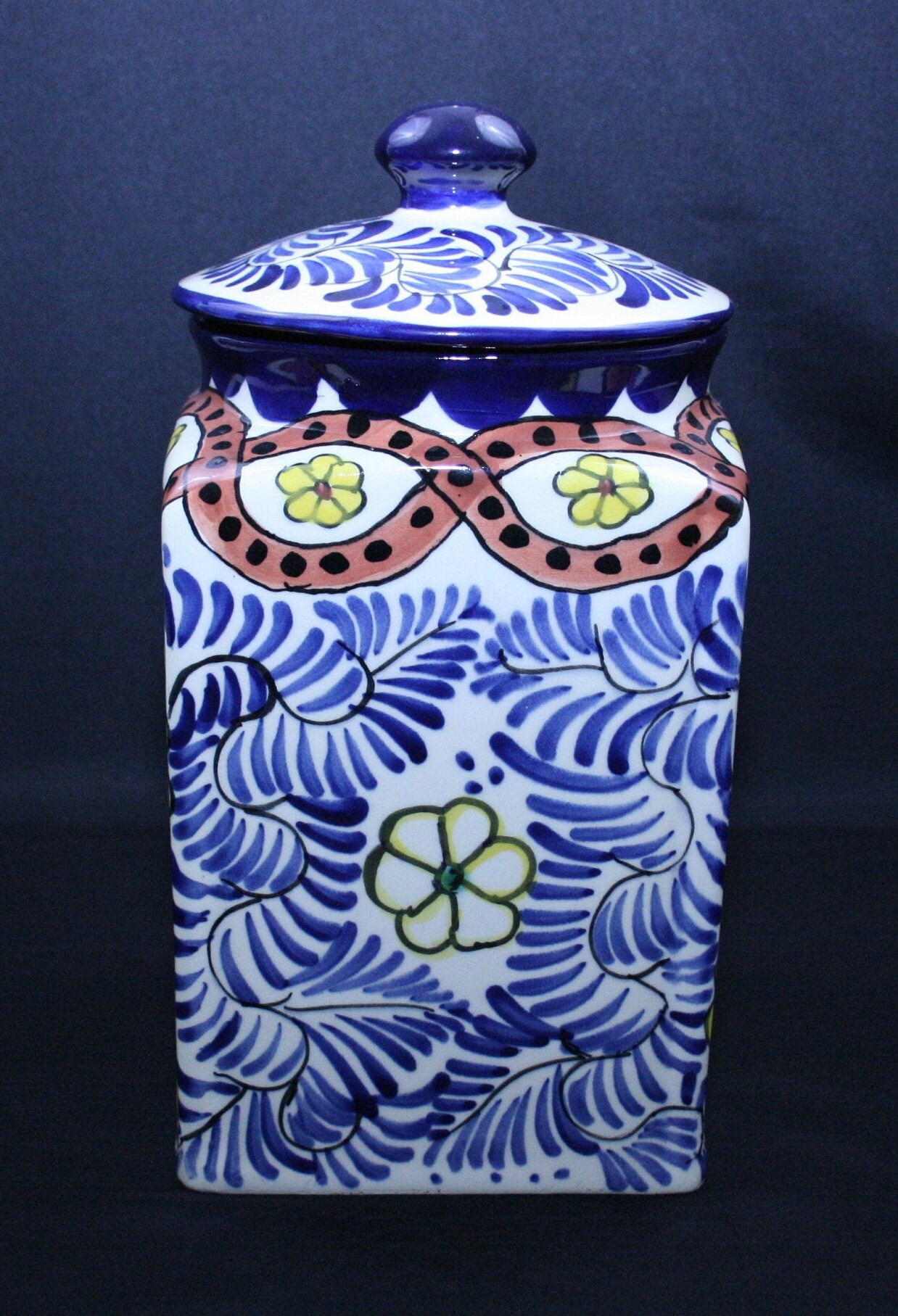 Canister Ponchito Mexican Talavera Cookie Jar Panchito the Hat Come off the  Canister, Great for Storing Cookies, Candies 