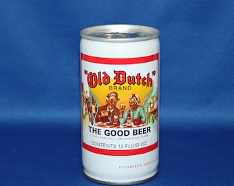 Vintage Old Dutch Brand Beer Can Pull Tab Steel Pittsburgh Brewing Co Unopened Empty Bar Memorabilia Barware Collectible Advertisement