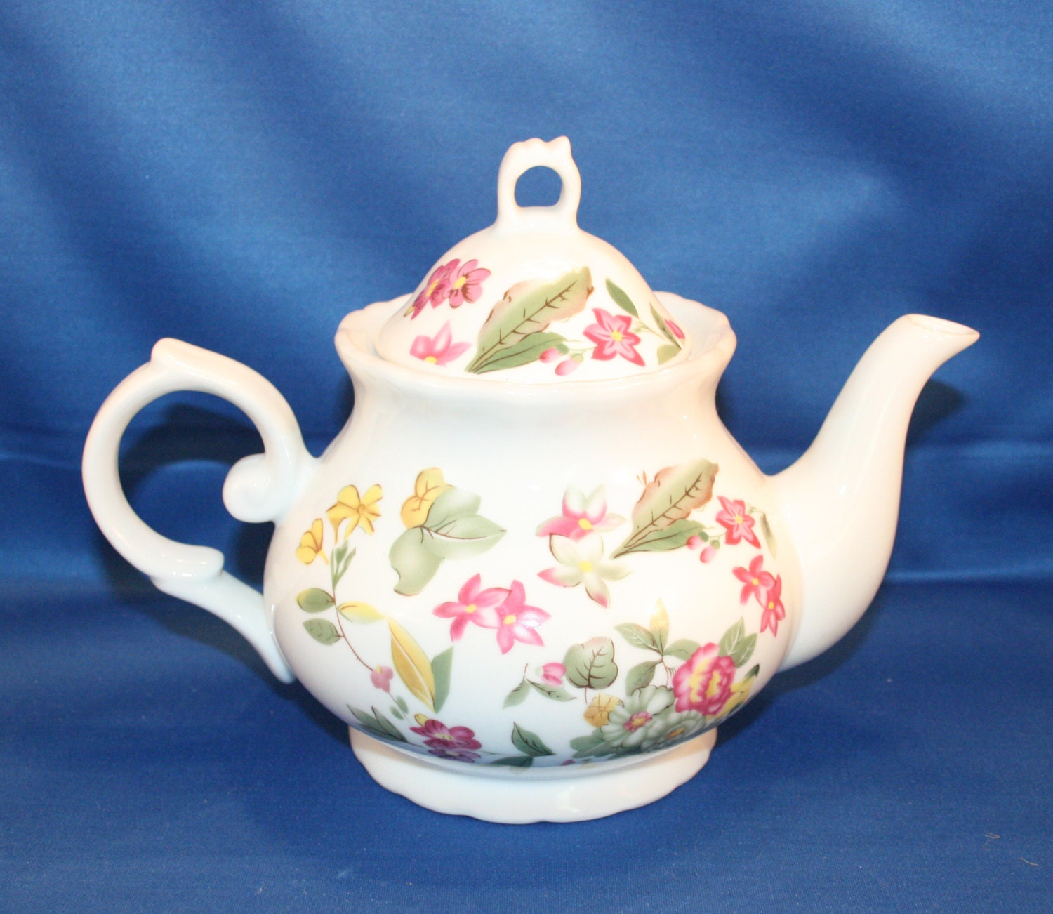 Vintage Porcelain Floral Teapot Delicately Designed Floral Ceramic Tea