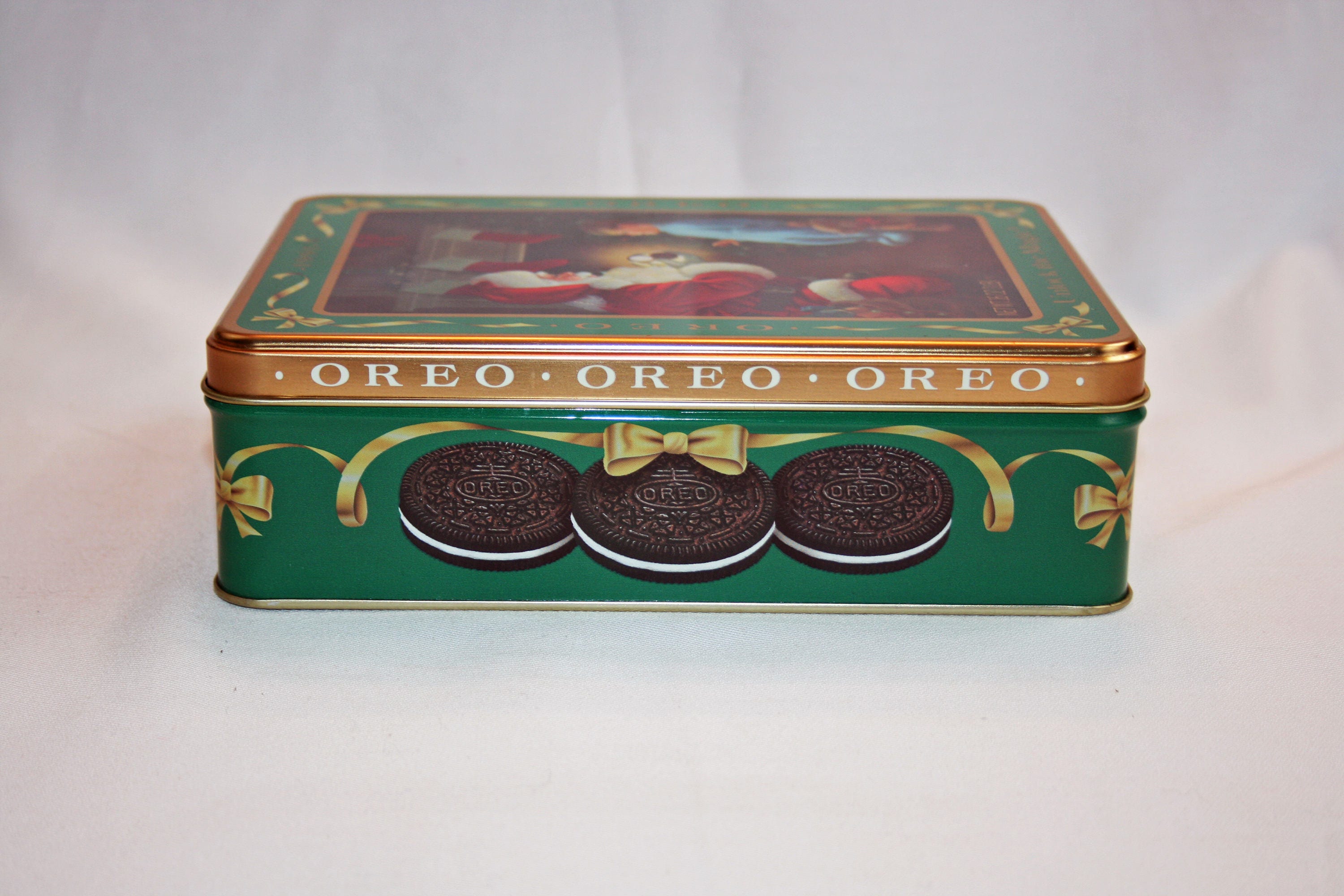 Vintage Oreo Cookie Waiting on Santa Tin Collector’s Tin Oreo Collectible Christmas