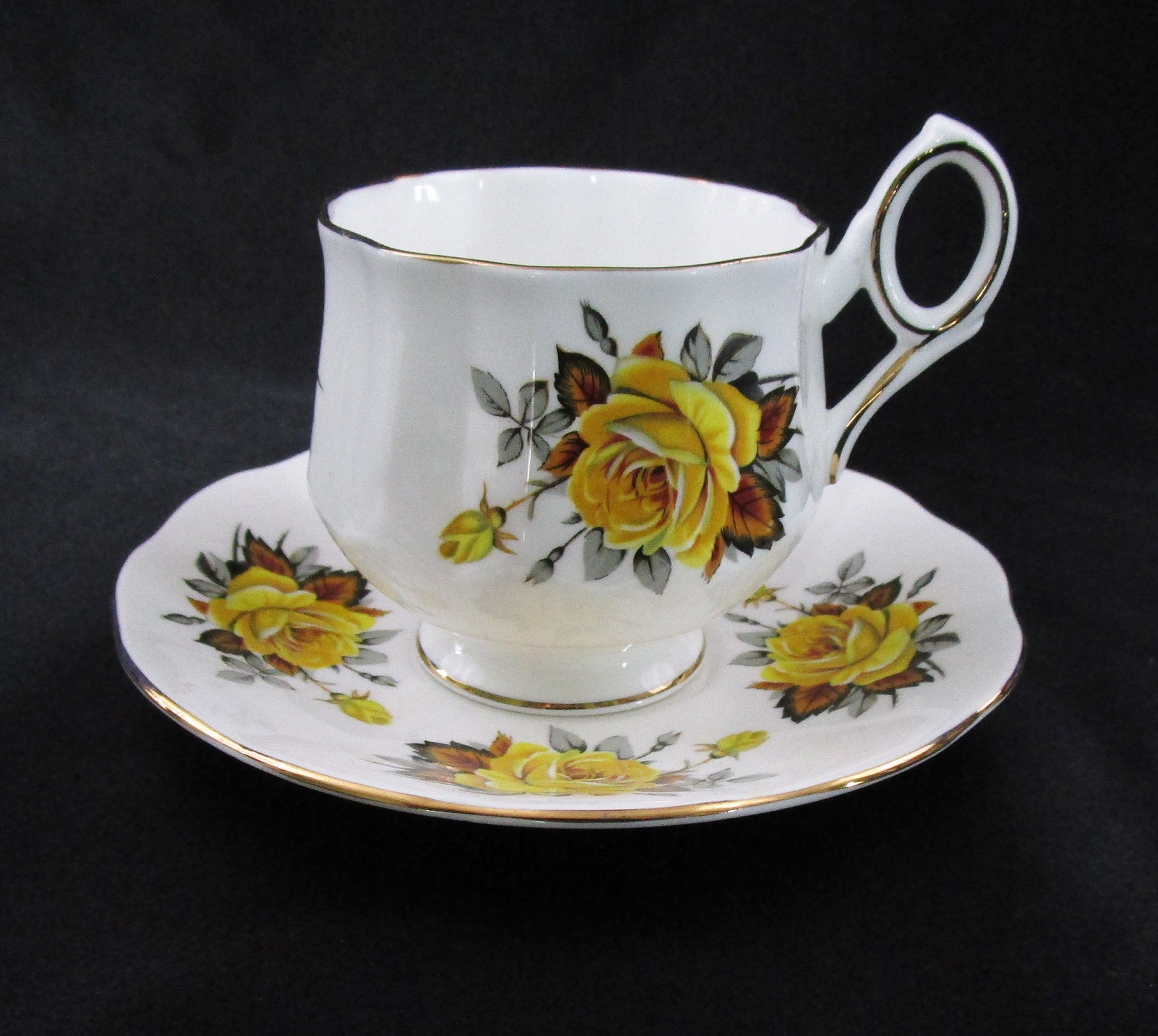 Vintage Elizabethan Teacup and Saucer Taylor and Kent Fine Bone China