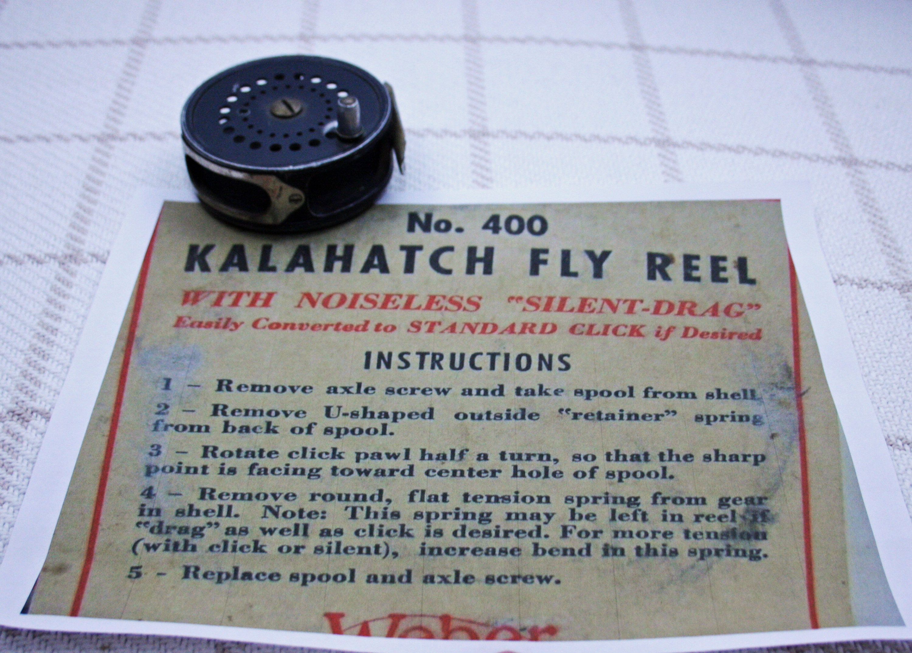 Vintage Weber Kalahatch Fly Reel No 400 Angler fly fishing Vintage Weber Kalahatch Fly Reel No 400 Angler fly fishing