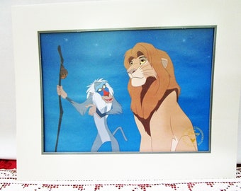 Vintage 1995 Disney Lion King Commemorative Lithograph, Disney Store Exclusive, Mufasa, Rafiki Collectible