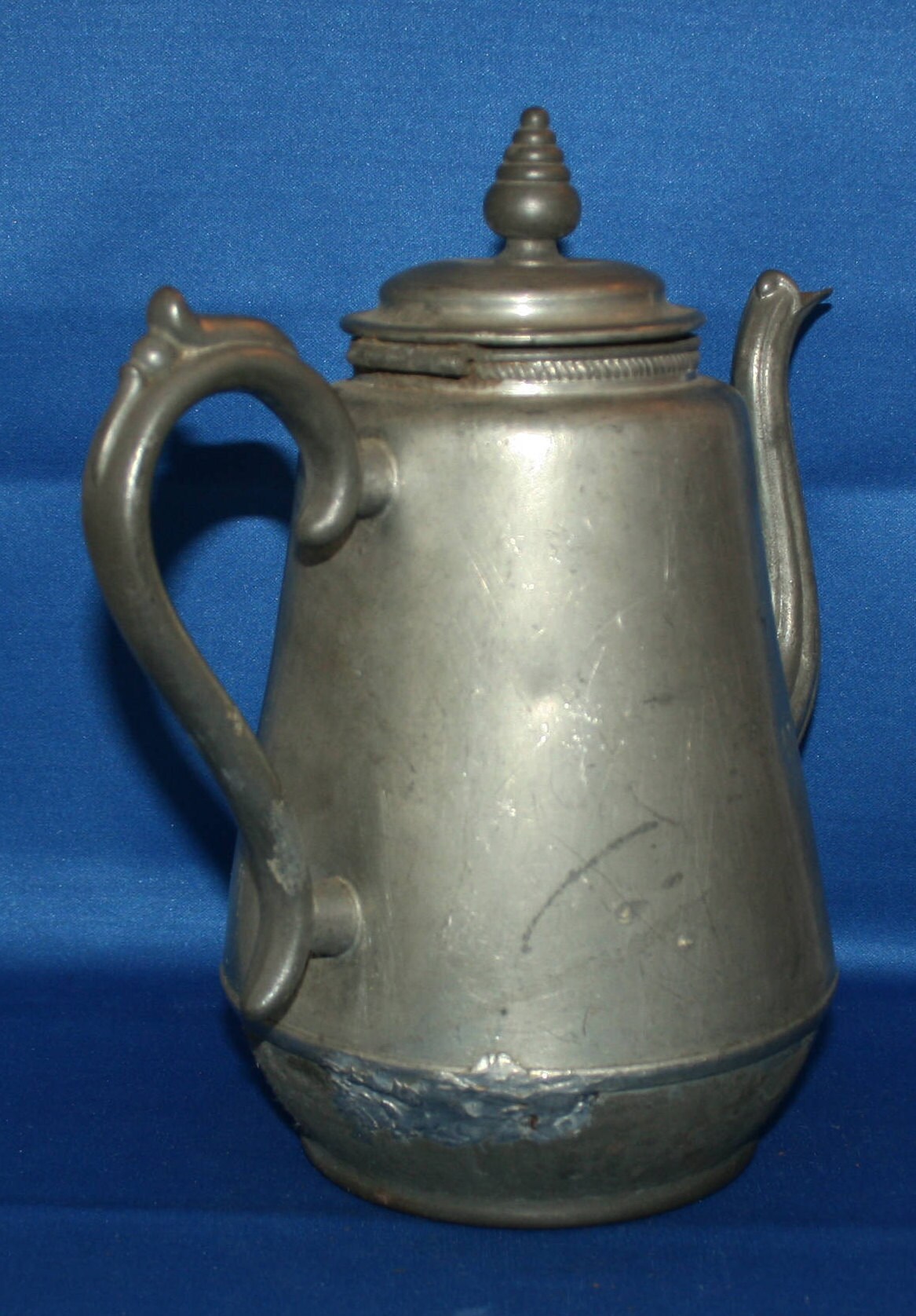 Rare Antique E.B. Manning Pewter Coffee pot 1862 Civil War Era Patent