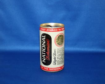 Vintage Carling NATIONAL Bohemian Light Beer Can Steel Pull Tab Bar Memorabilia Barware Collectible Memorabilia Advertisement Empty