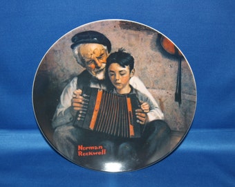 Vintage Edwin M Knowles Norman Rockwell Heritage Collectors Plate - The Music Maker 1981 Cabinet Plate Collector Plate