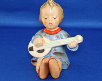 Vintage Goebel MI Hummel - 53 V Bumble Bee - Joyful circa 1950 – 1955 Girl with Guitar Made in Germany Figurine Knick Knack Figure