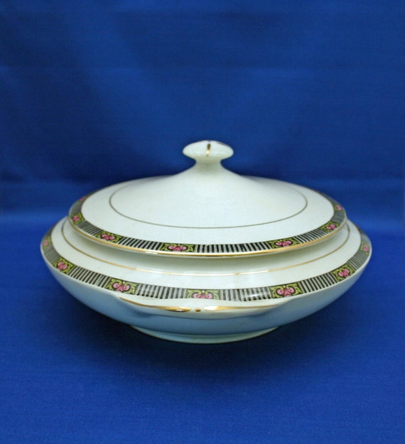 RARE Antique Boston Pottery Co. Round Lidded Casserole / Etsy