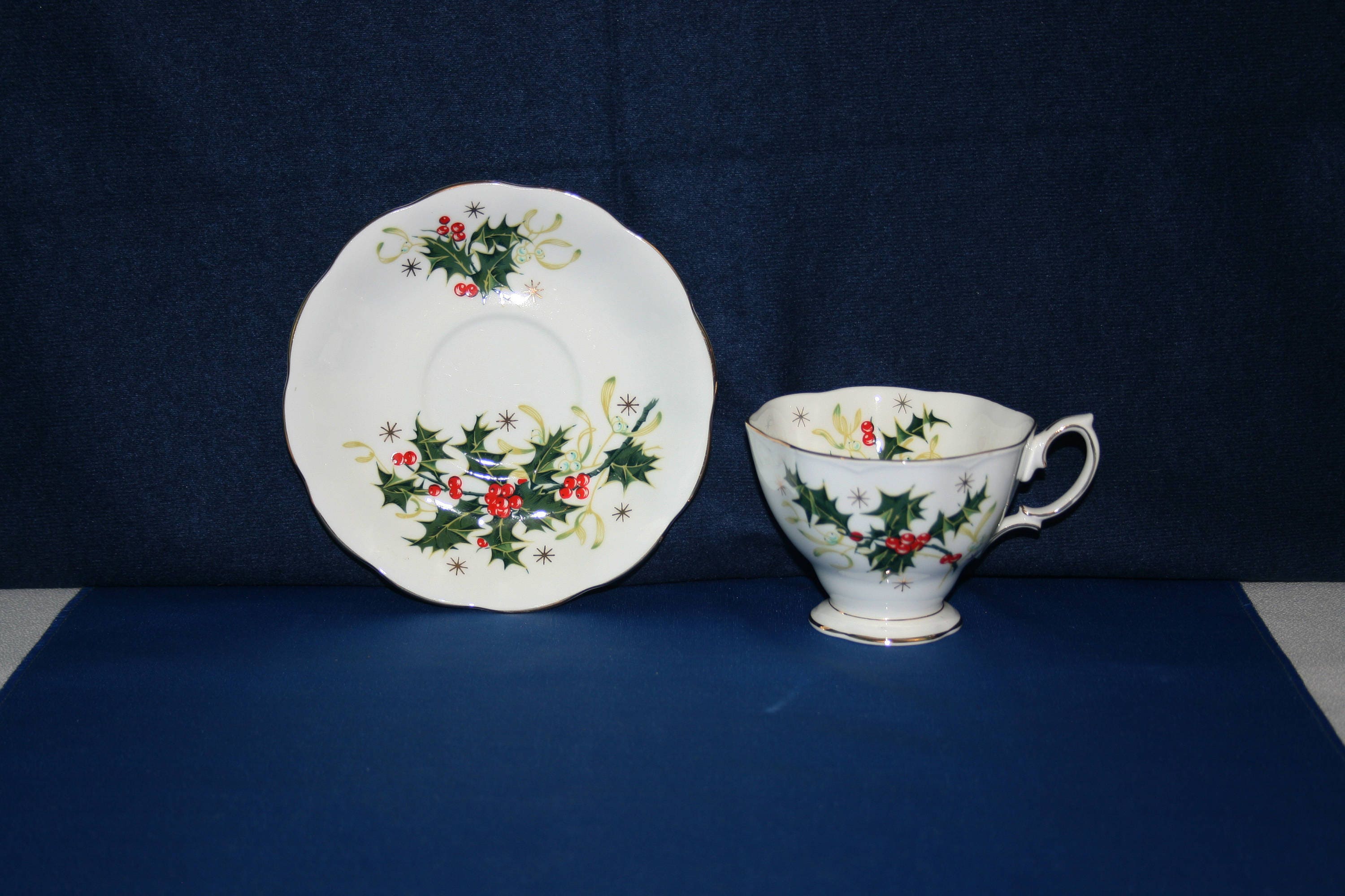 Vintage Royal Albert Yuletide Tea Cup and Saucer circa 1960 holly