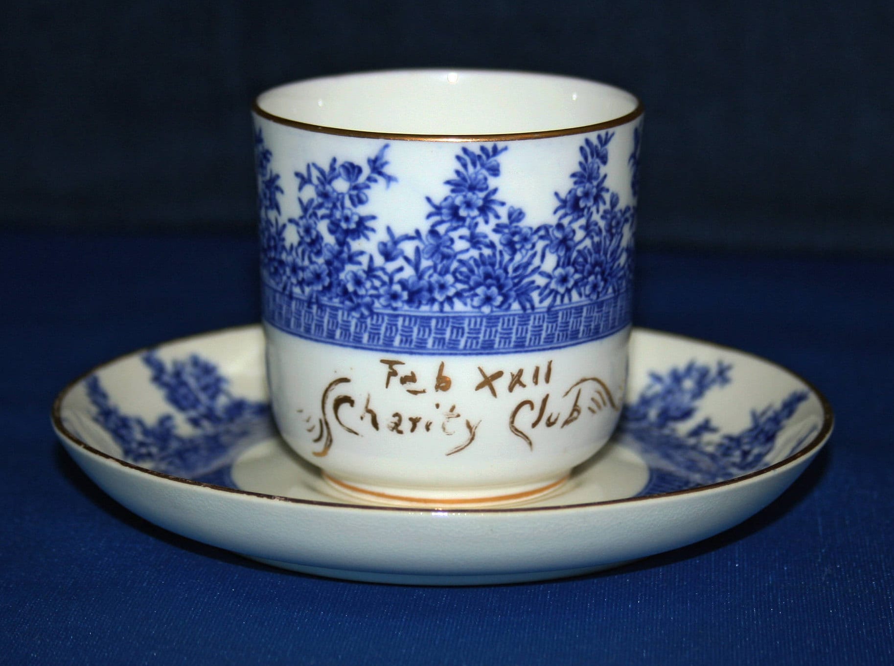 Antique Royal Worcester Blue Floral Demitasse Teacup and ...
