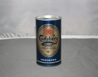 Vintage Carlsberg Beer Steel Beer Can Pull Tab Opened & Empty Collectible Bar Memorabilia Barware Advertisement Breweriana 12.5 Imp. Fl Oz
