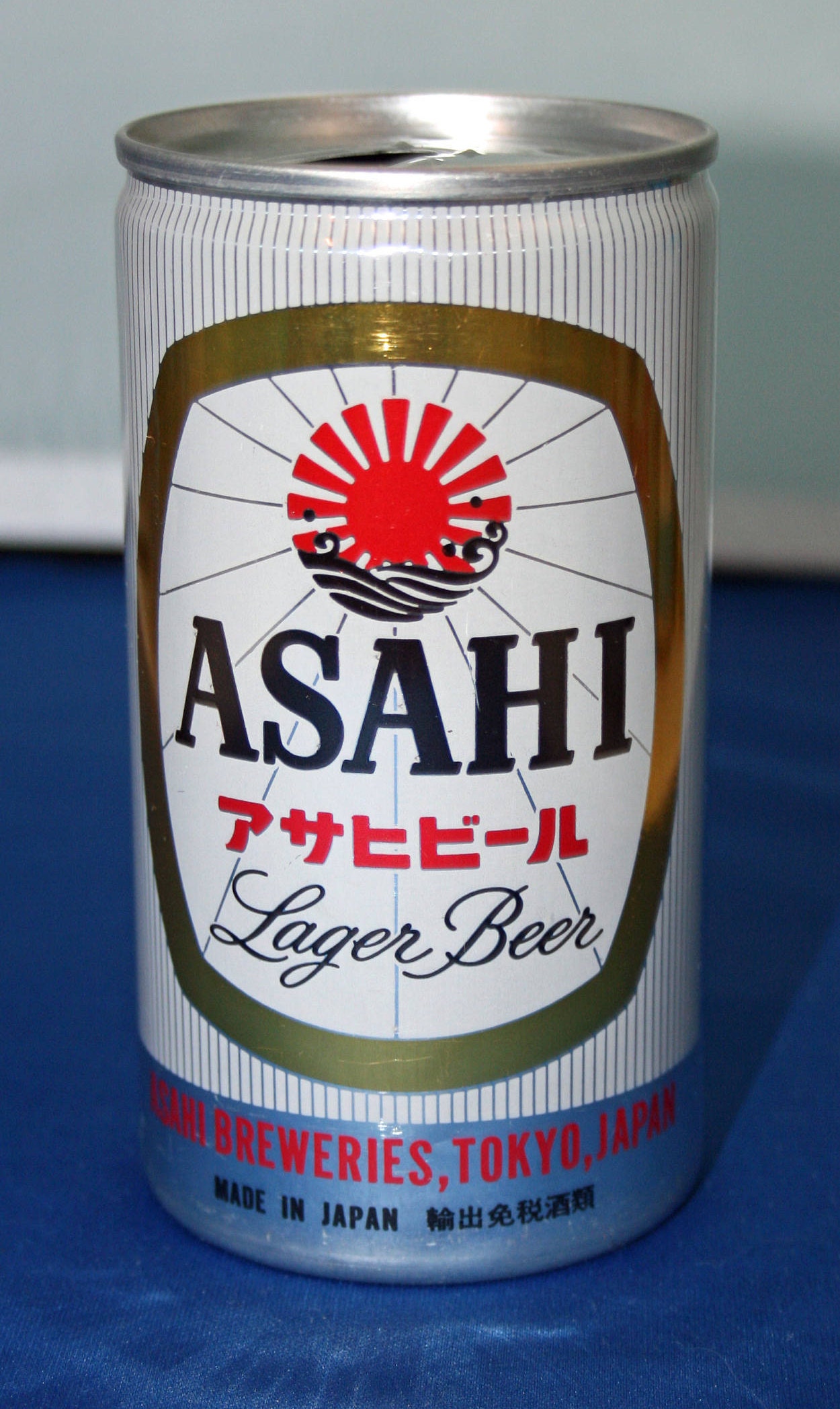 Vintage ASAHI Lager Beer Can Tokyo Japan Import Pull Tab Aluminum Bar