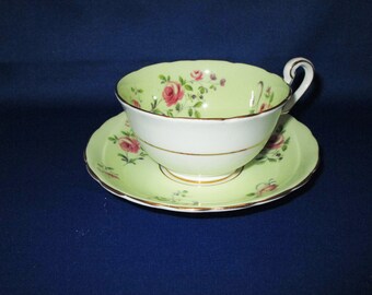 Vintage Victoria C & E Bone China English Rose Tea Cup and Saucer made in England Cartwright and Edwards English Tea Party