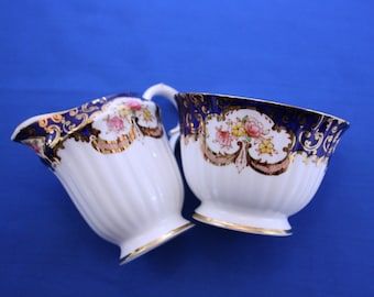 Vintage Royal Stafford Heritage Creamer and Sugar Bowl Bone China Made in England Tea Coffee Garden Party