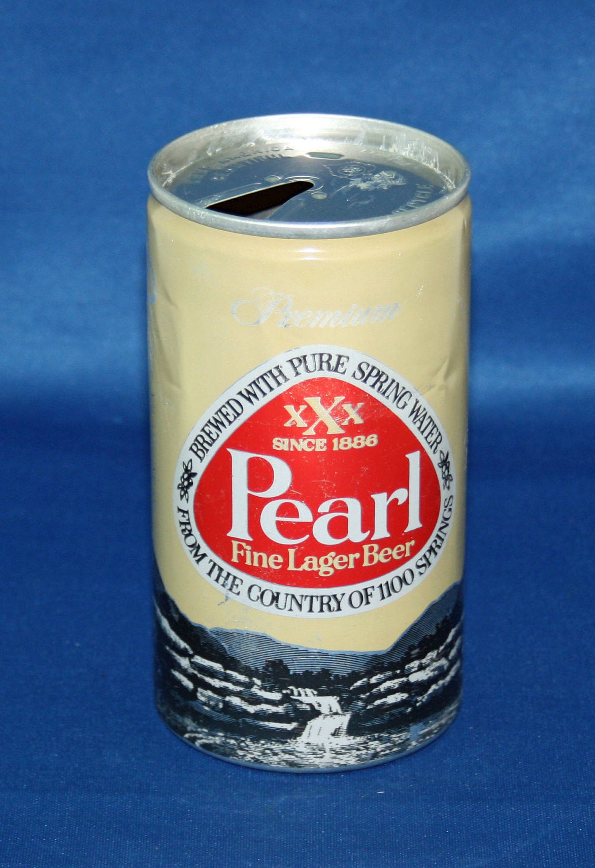 Vintage Pearl Fine Lager Beer Can 12 Oz Pull Tab Aluminum Opened Empty