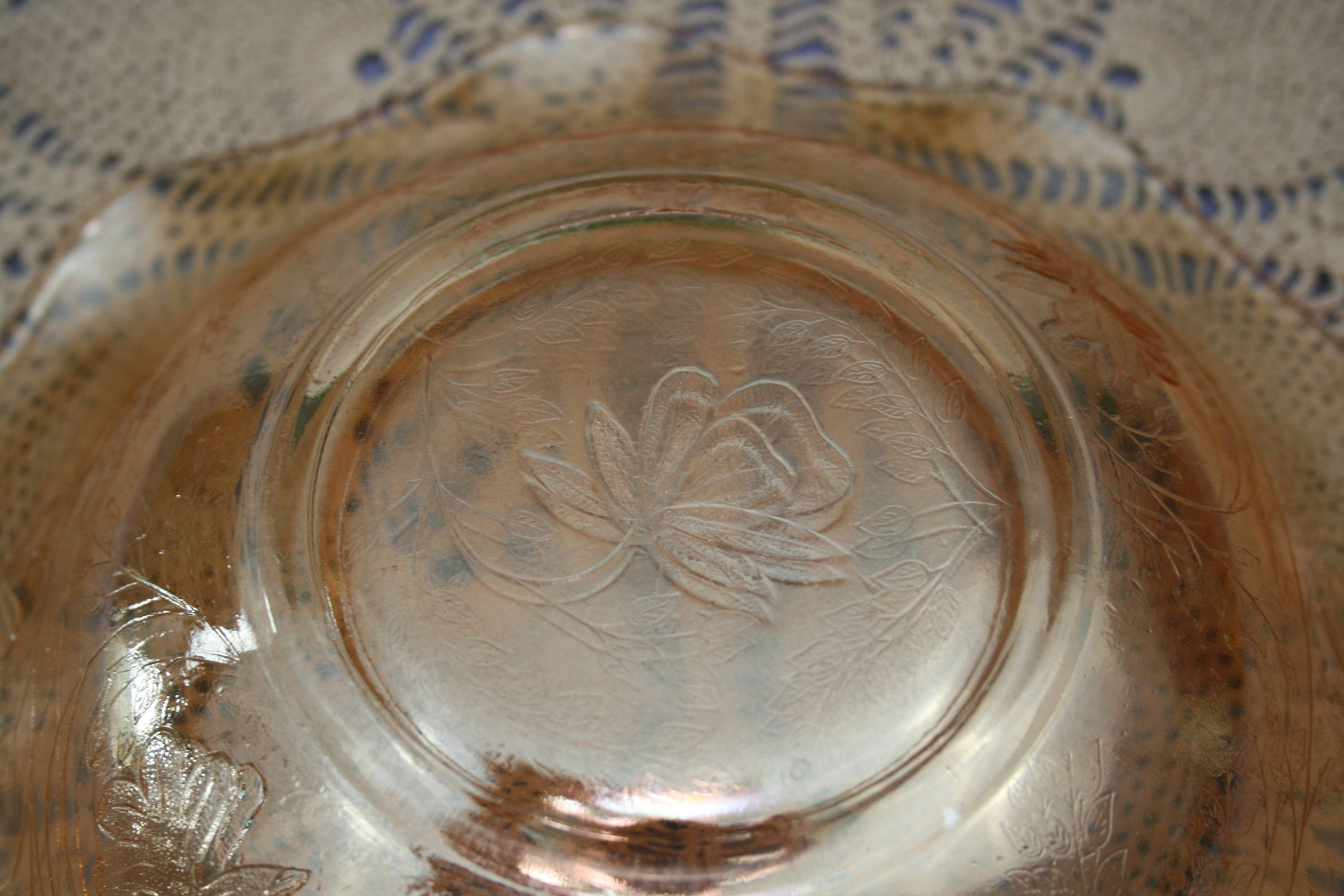 Vintage Marigold Glass Floragold Ruffle Bowl Glass Co 1950's