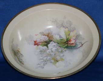 Antique O and E G Royal Austria Bowl Hand Painted and Signed 10 1/2 inch Serving Bowl - 1889 to 1918 Vegetable Bowl Serving Dish