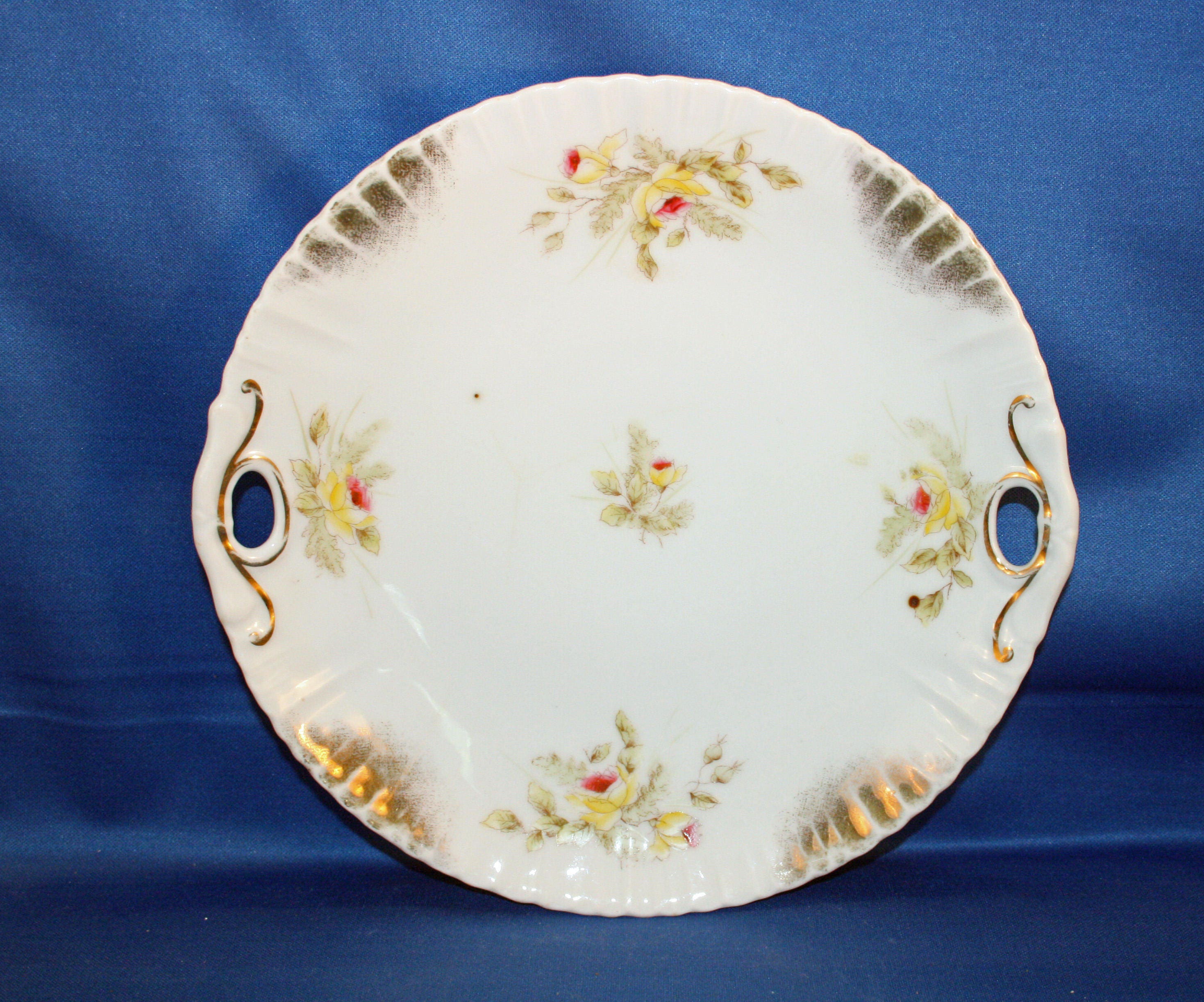 Antique Dresden Embossed Round Serving Dish Germany Dinner Plate German